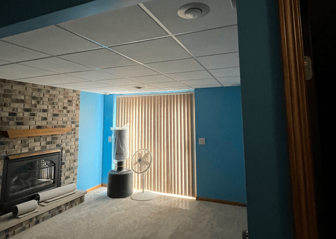 remodeled living room transition